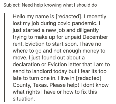 Someone facing eviction sent  @KYEqualJustice this question yesterday and I want to share our answer and guidance with you. Please share it with others who may need this information and encouragement.
