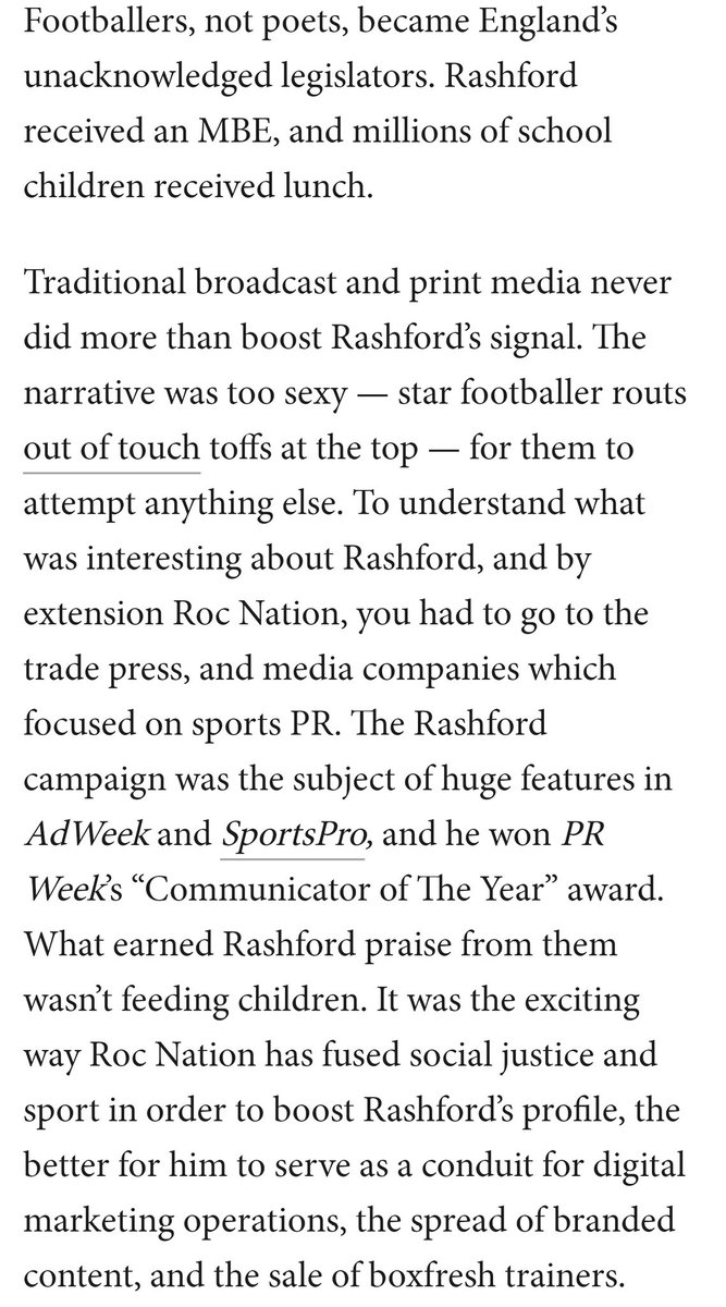 Rashford can't possibly care about helping children. Impossible. It's a grand plot by agencies to strip English football of its identity, making it woke, as a way to boost the stature of PR firms.