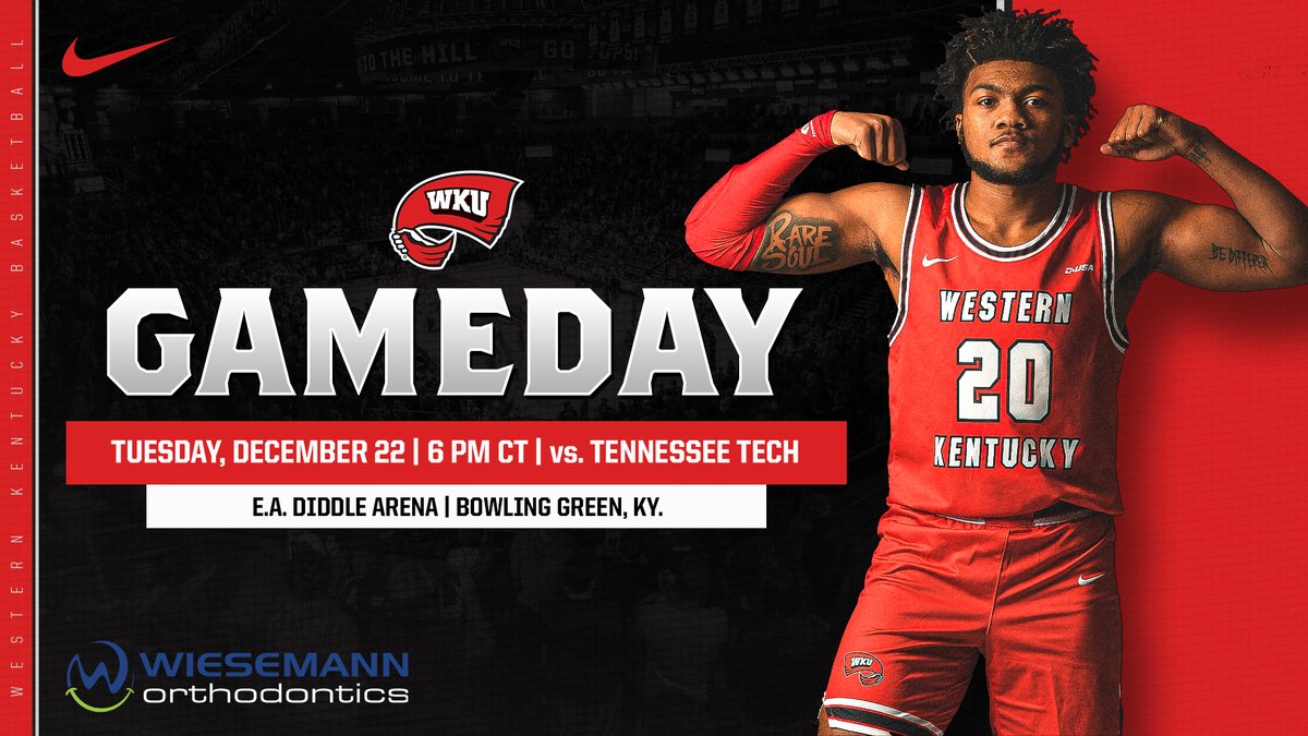 WKUBasketball's tweet photo. It's the final game of 2020 in Diddle Arena!

🏀: vs. Tennessee Tech
⏰: 6 p.m. CT
📍: E.A. Diddle Arena
📺: @ESPNU
 
#GoTops https://t.co/rkW2jLItJw