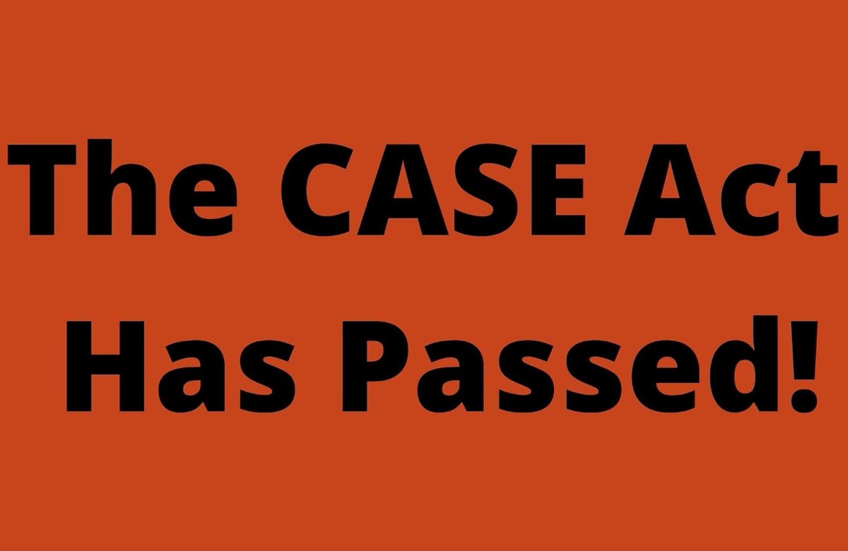 asmp's tweet photo. BREAKING: THE #CASEACT HAS BEEN PASSED BY CONGRESS. NOW HEADED TO THE PRESIDENT TO BE SIGNED INTO LAW. LAW IS A CRITICAL STEP IN LEVELING THE PLAYING FIELD BETWEEN THOSE WHO CREATE AND THOSE WHO INFRINGE. DETAILS HERE: https://t.co/KXWoIAdXUb https://t.co/qiqxj3SdYV