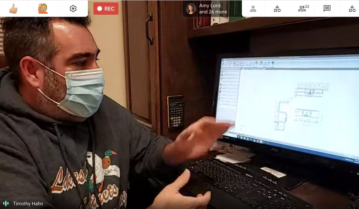Huge shoutout to <a href="/ITHahn1/">Tim_Hahn</a> for setting up a Virtual Field trip at Lakeside Cabinets in Nowthen with <a href="/brote68/">Adam</a> (Adam Brotemarkle).  Mr. Hahn's 1st hour <a href="/Elk_River_Elks/">Elk River Elks</a>  CADD class is learning how computer design leads to a finished product and all of the career paths involved! #CTE