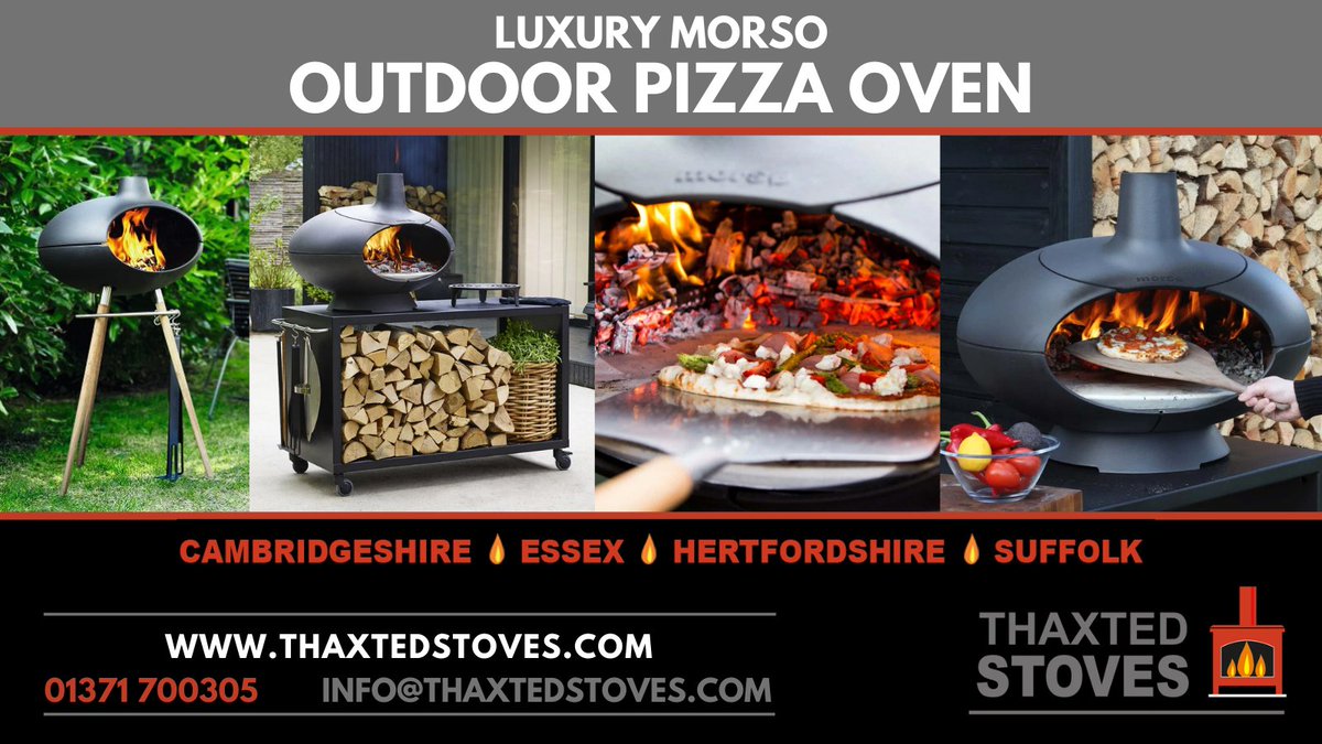 thaxted_stoves's tweet photo. Bored of cooking in the kitchen?  The Morso Outdoor Pizza Oven range could help! What would you cook on yours? Team with one of our Outdoor Fire Pits and you have instantly transformed your outdoor space! 
❄️😊🔥 
Contact 01371 700305
https://t.co/4cy9rBwuLR https://t.co/tnONjnlu9g