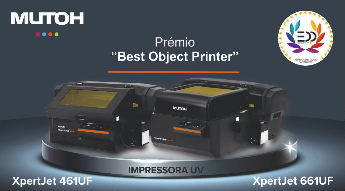 Ditramlda's tweet photo. As impressoras LED UV Mutoh XpertJet 461UF / 661UF recebem o prestigiado prêmio EDP na categoria “Best Object Printer”. https://t.co/Ph6ufyEOSk