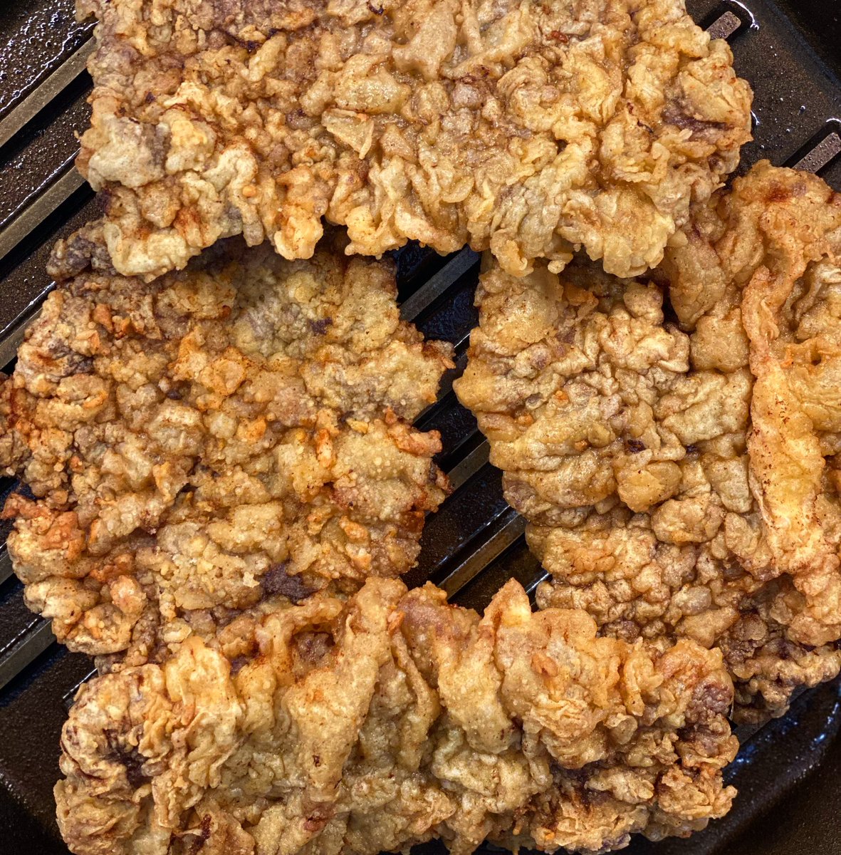 Skillet full of Chicken Fried Elk.

Delicious. #FieldtoTable