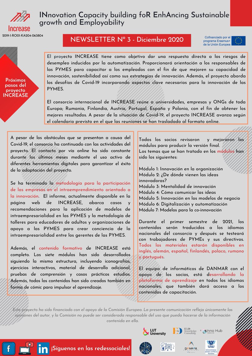 InnohubValencia's tweet photo. Tercera newsletter de INCREASE 👉 https://t.co/hwIifCPj4D
