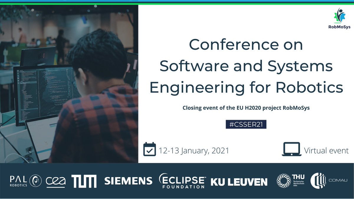 PALRobotics's tweet photo. Don't forget to join the #CSSER21 conference by @RobMoSys. Save the date and register now to listen to our CTO @luca_marchionni and the rest of the speakers https://t.co/3THThHSpGd https://t.co/csfUqySphz