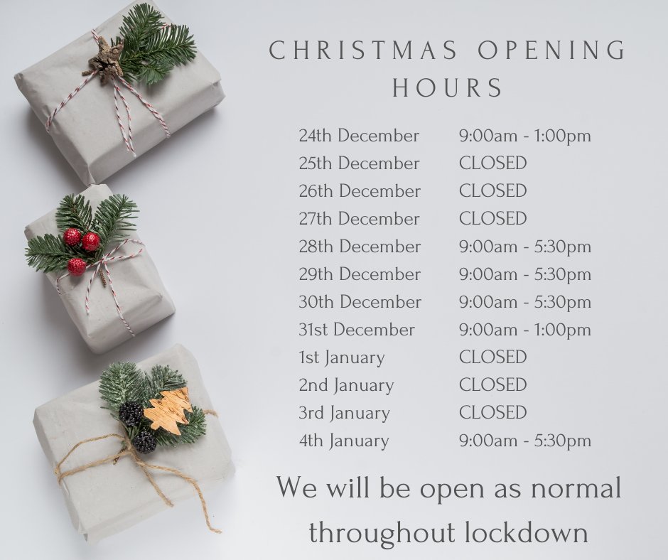 bdOpticians's tweet image. CHRISTMAS OPENING HOURS

We will remain open for routine and emergency appointments in the lockdown after Christmas.

#Independant  #Optician #Dundee #Christmas
