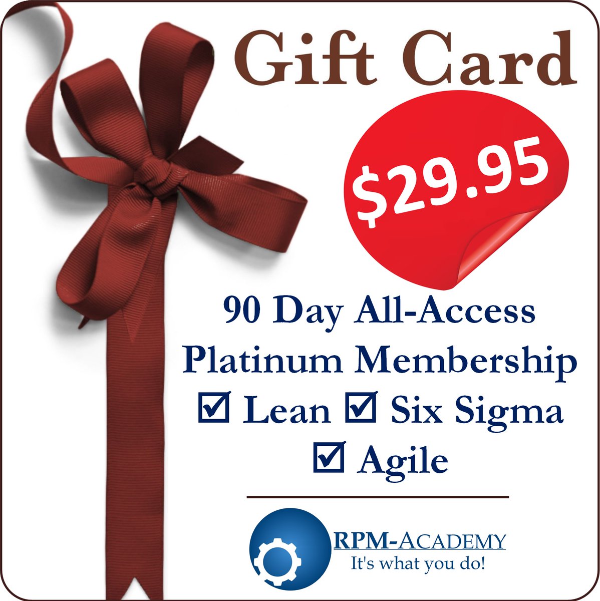 Consider giving the gift of knowledge... Lean Six Sigma and Agile... A gift that keeps on giving. Save 20% on this specially priced gift card. rpm-academy.com/product-page/9… #lean #sixsigma #leansixsigma #leansixsigmacertification #agile #agilemethodology #agiletraining