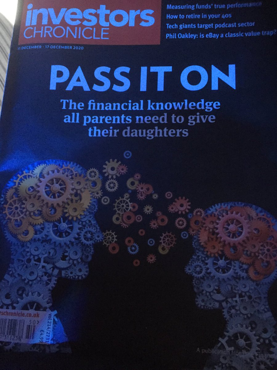 Excellent article in ⁦<a href="/IChronicle/">Investors' Chronicle</a>⁩ on ‘financial traps we should be warning our daughters about’. Our daughters on trend for pension pots 20% the value of men’s at age 65. Bottom 40% will have no pension at all. Financial literacy for girls needed!