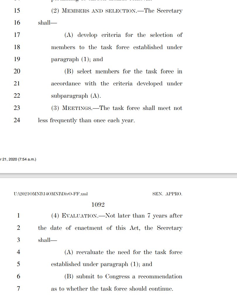 LOL the "Carbon Dioxide Removal Task Force", because why the f**k not. They meet once a year, and in 7 years we'll reassess whether or not they are necessary.