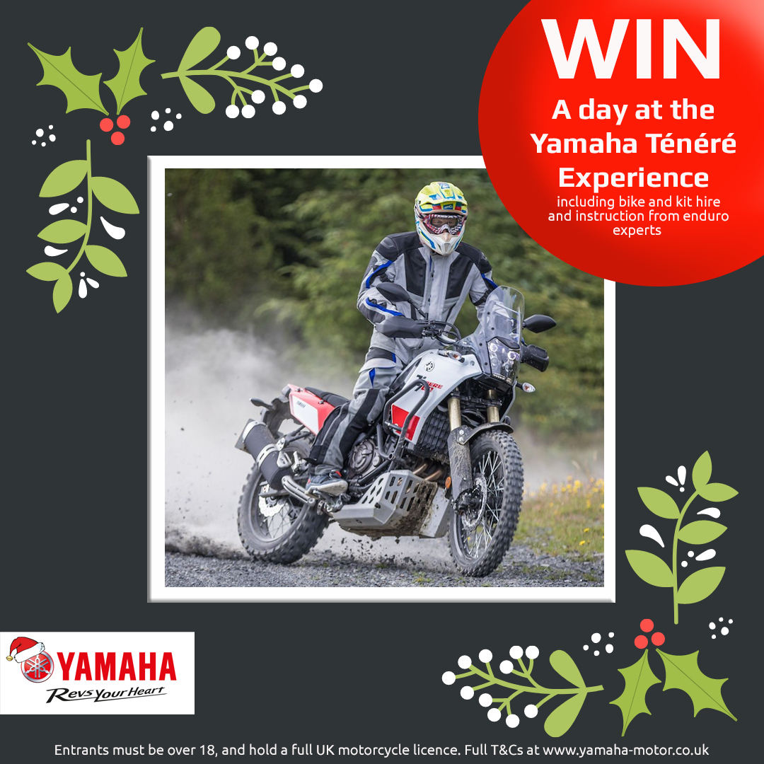 YMUKofficial's tweet photo. We're giving away a day at the Yamaha Ténéré Experience!

To enter, just answer this question: What year did Yamaha first take victory in the #Dakar Rally? 
▪️ 1965
▪️ 1979 
▪️ 2015 
▪️ 2005

T&amp;Cs apply. Over 18s only, must have full UK bike licence. 
Comp closes 23:59 24 Dec https://t.co/PdjDPWJjee