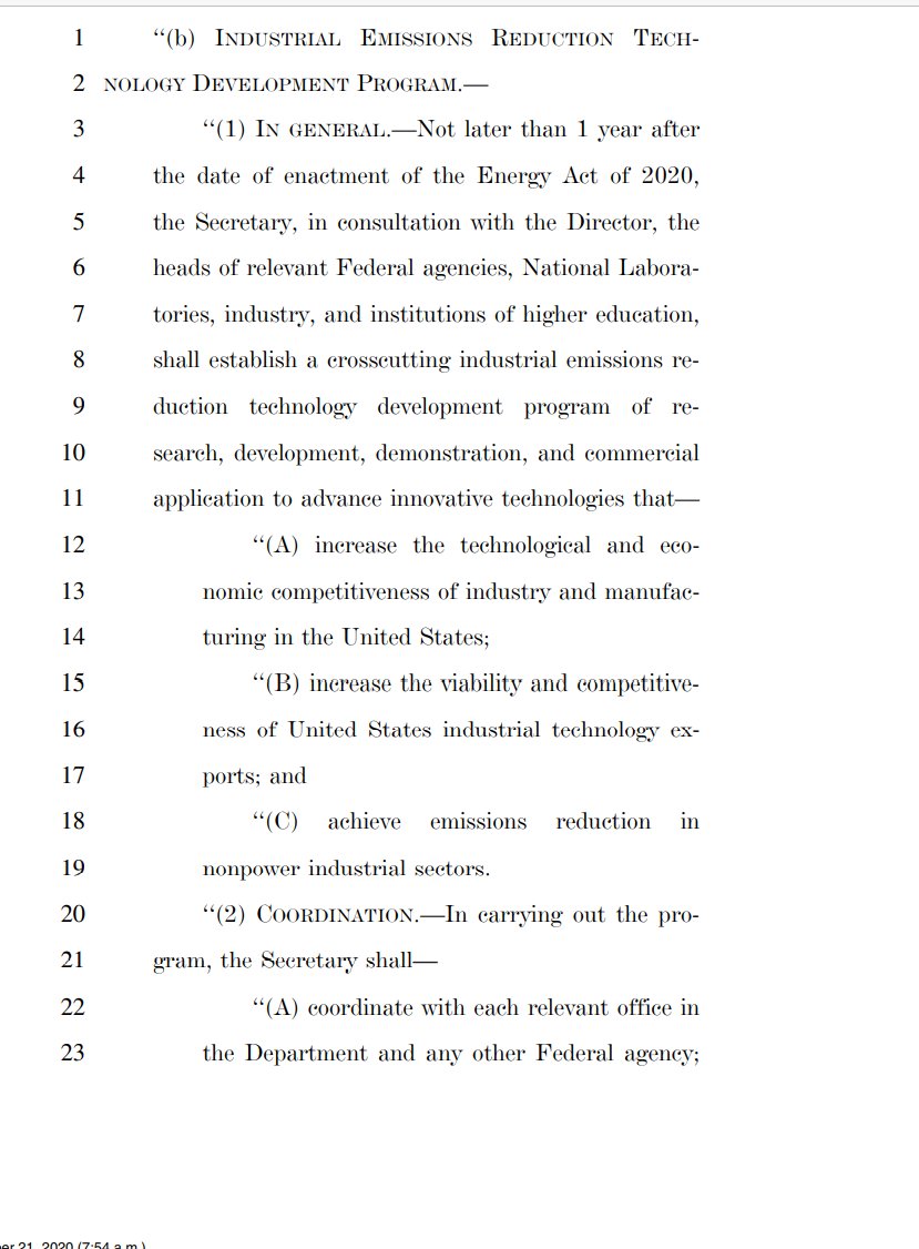 The "Industrial Emissions Reduction Technology Development Program":Check out this curve: $20,000,000 in 2021, up to freaking $150,000,000 in 2025.