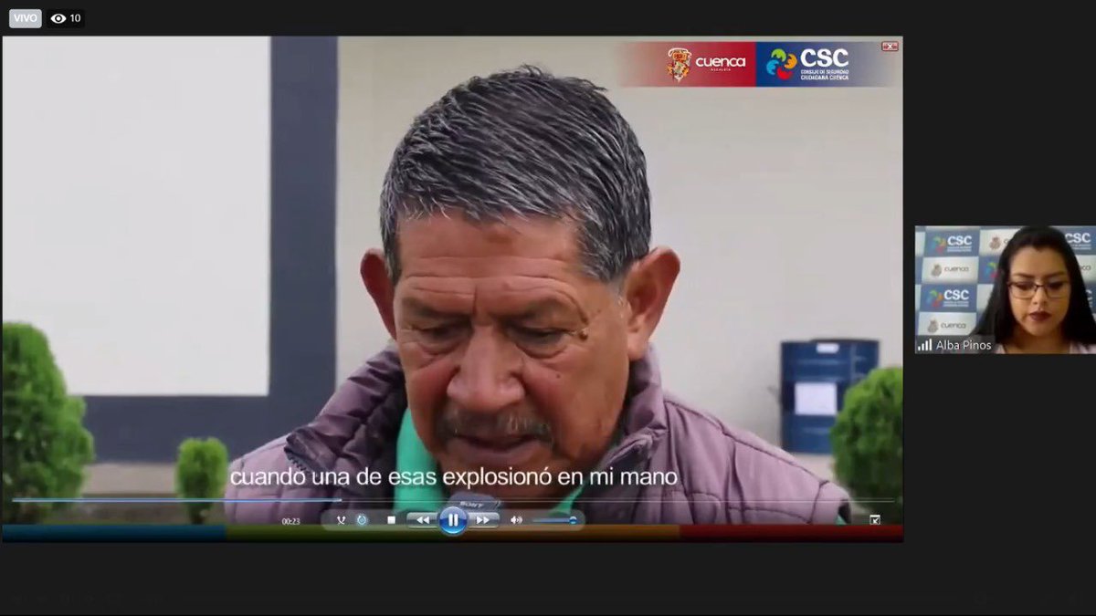 CSC_CUENCA's tweet photo. A través de un video se da a conocer un testimonio de una persona que fue víctima del mal uso de la pólvora y perdió una de sus extremidades. 
#NoEnciendasPeligro https://t.co/cTS75yd7Qg