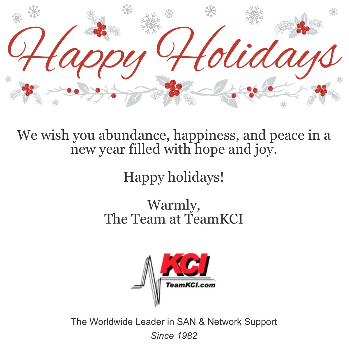 TeamKCI's tweet photo. Happy Holidays from TeamKCI https://t.co/hF2aVF3S7l