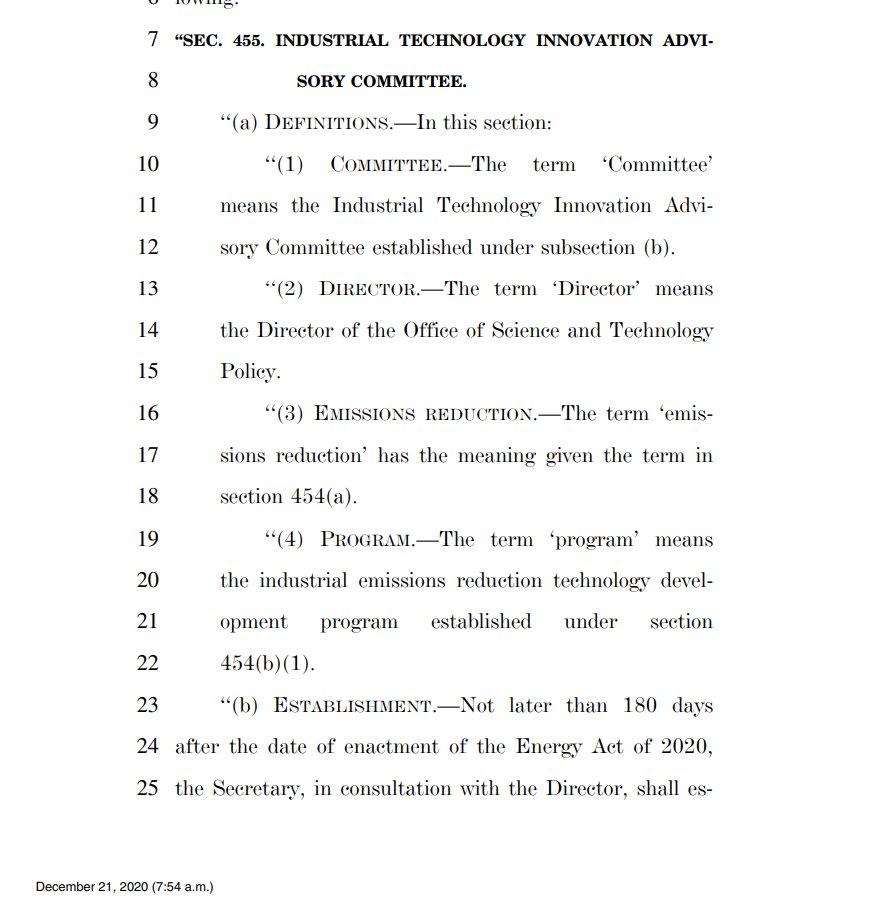 Another committee is born. The "Industrial Technology Innovation Advisory Committee"There are more federal committees than American citizens, I'm sure of it. This one meets twice a year.