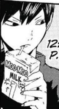 No. of times he chose milk (manga + anime): 2THAT'S RIGHT!! KAGEYAMA DRINKS MILK THROUGHOUT THE SERIES HOW MANY TIMES?? TWICE! ONLY TWICEEE!!! AND TECHNICALLY!! IT'S JUST ONCE!!!