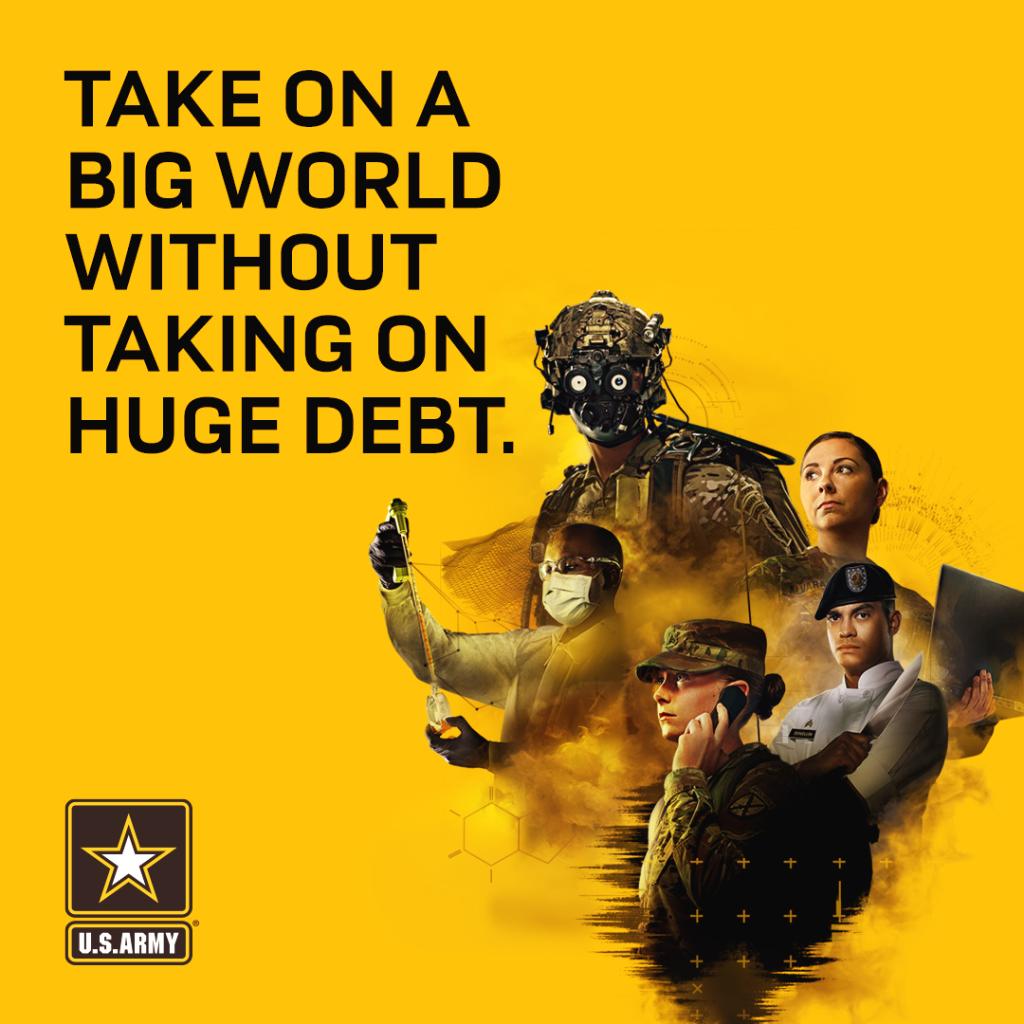 ArmyTeamDeKalb's tweet photo. Let the U.S. Army pay for your education while you earn on the job experience! Don’t bury yourself in student loan debt. 

Text APE8 to 462769 to learn how to take advantage of the many educational benefits. 

#GIBill #WhatsYourWarrior #JoinUS #Scholarship https://t.co/AUXXxaJzB7