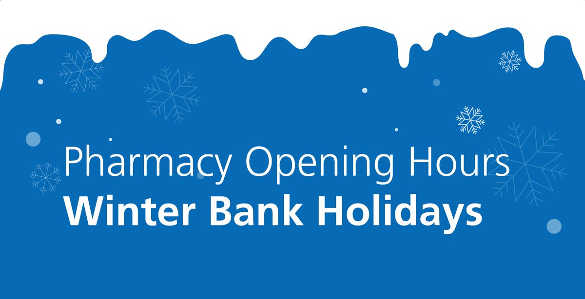 Don't forget some pharmacies will be open on Christmas Day, Boxing Day and New Year's Day. They can provide advice, medication and prescriptions.

Find out which pharmacies are open in Herefordshire and Worcestershire here: bit.ly/2WCPv9E