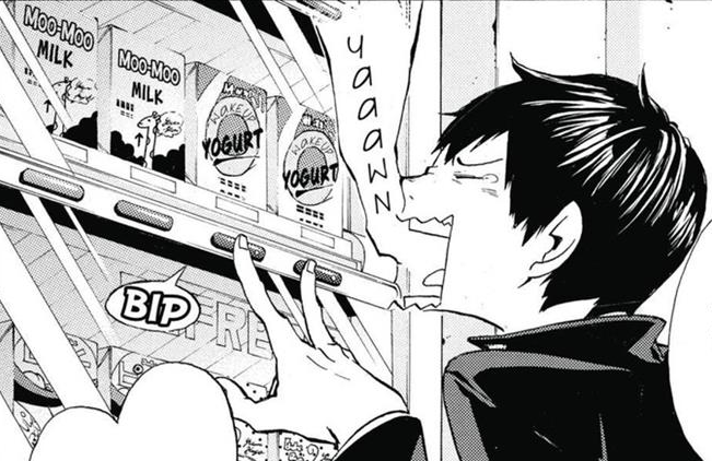 WHEN HE IS SLEEPY AND TIRED, WHAT IS HIS PICK ME UP??YOGURT!(ESP WHEN MILK IS RIGHT THERE. LIKE LITERALLY)