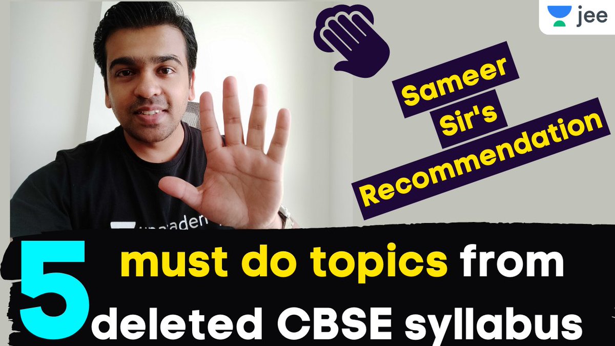 samiitr's tweet photo. JEE 2021: 5 must-do topics from deleted CBSE syllabus

Video Link : https://t.co/xPj7E0y9Bn

#CBSE #CBSE2021 #JEEMain2021 #JEEMains2021 #JEEMain #JEEMains #Unacademy https://t.co/BuuhjH3xLN