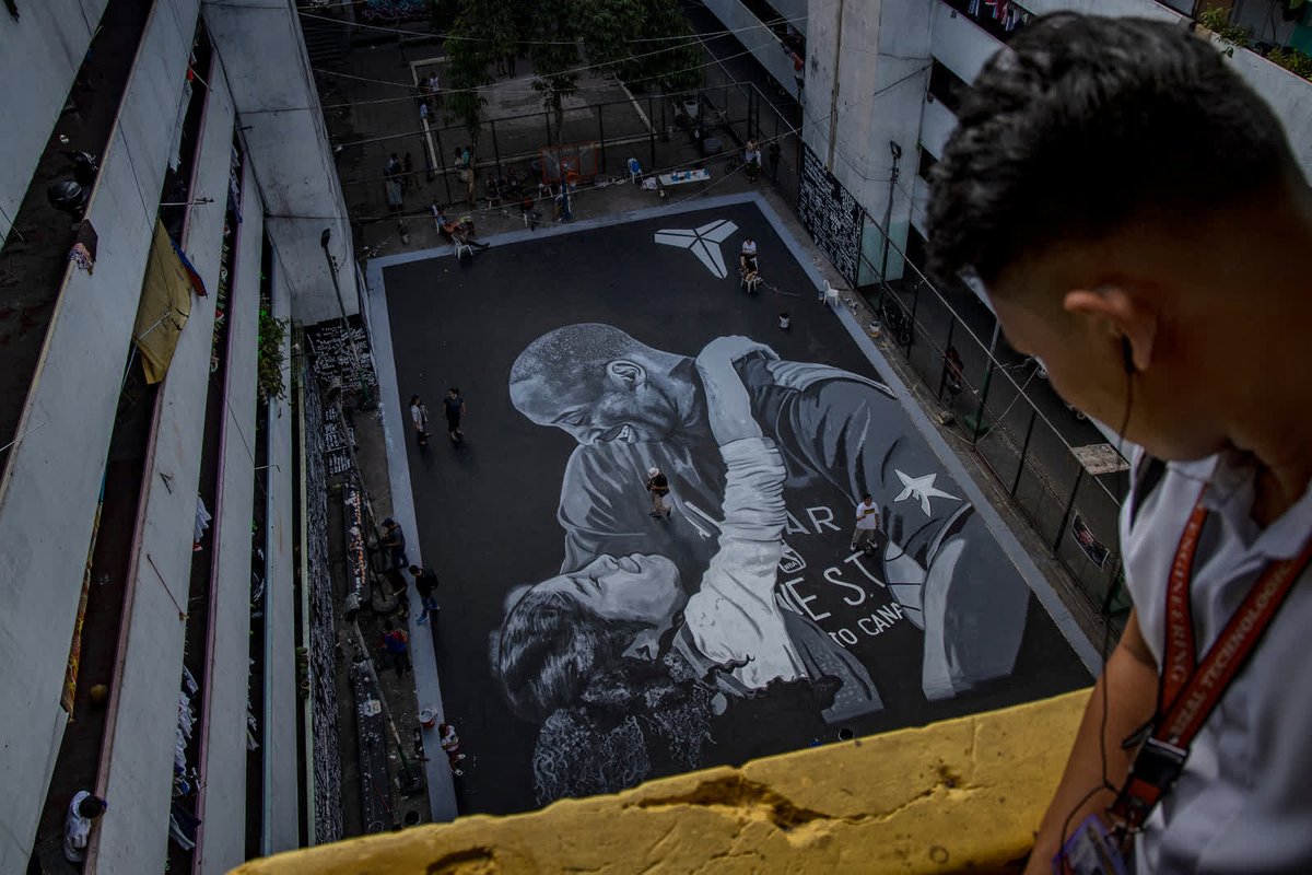 - January 28 -A mural of NBA legend Kobe Bryant and his 13-year-old daughter, Gianna, is seen on a basketball court in the Philippines. It was painted two days earlier, just hours after they and seven others died in a helicopter crash in California.  https://cnn.it/3lXJBdf 