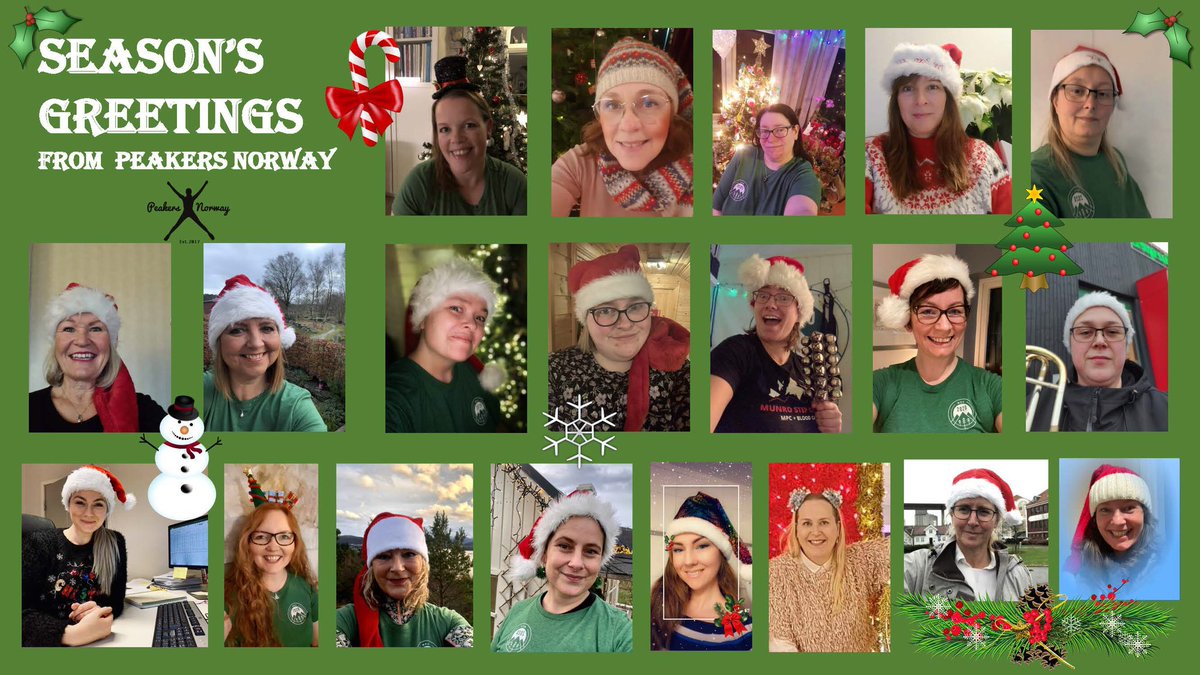 Season’s Greetings to all Peakers around the world from PeakersNorway 🎄🎅🏻❤️. 

Wishing you all the best for the New Year and success on your own mpc goals and challenges 💫💪💚.

<a href="/MyPeakChallenge/">My Peak Challenge</a> <a href="/SamHeughan/">Sam Heughan</a> <a href="/RealAlexNorouzi/">Alex Norouzi</a> @fitmooney <a href="/CoachValbo/">John Valbonesi</a> <a href="/jordana_brown/">Jordana Brown</a>