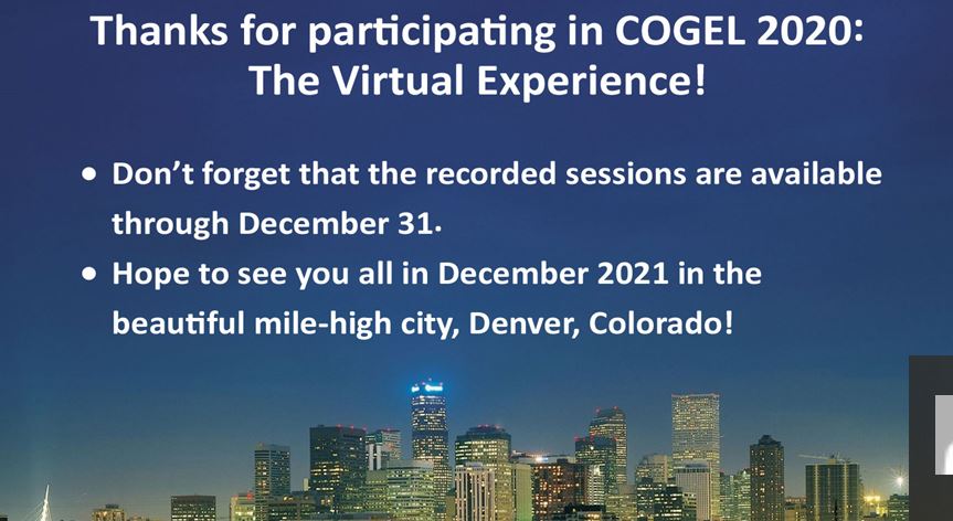 COGELinfo's tweet photo. #COGEL2020 https://t.co/d5Cv5PbCny