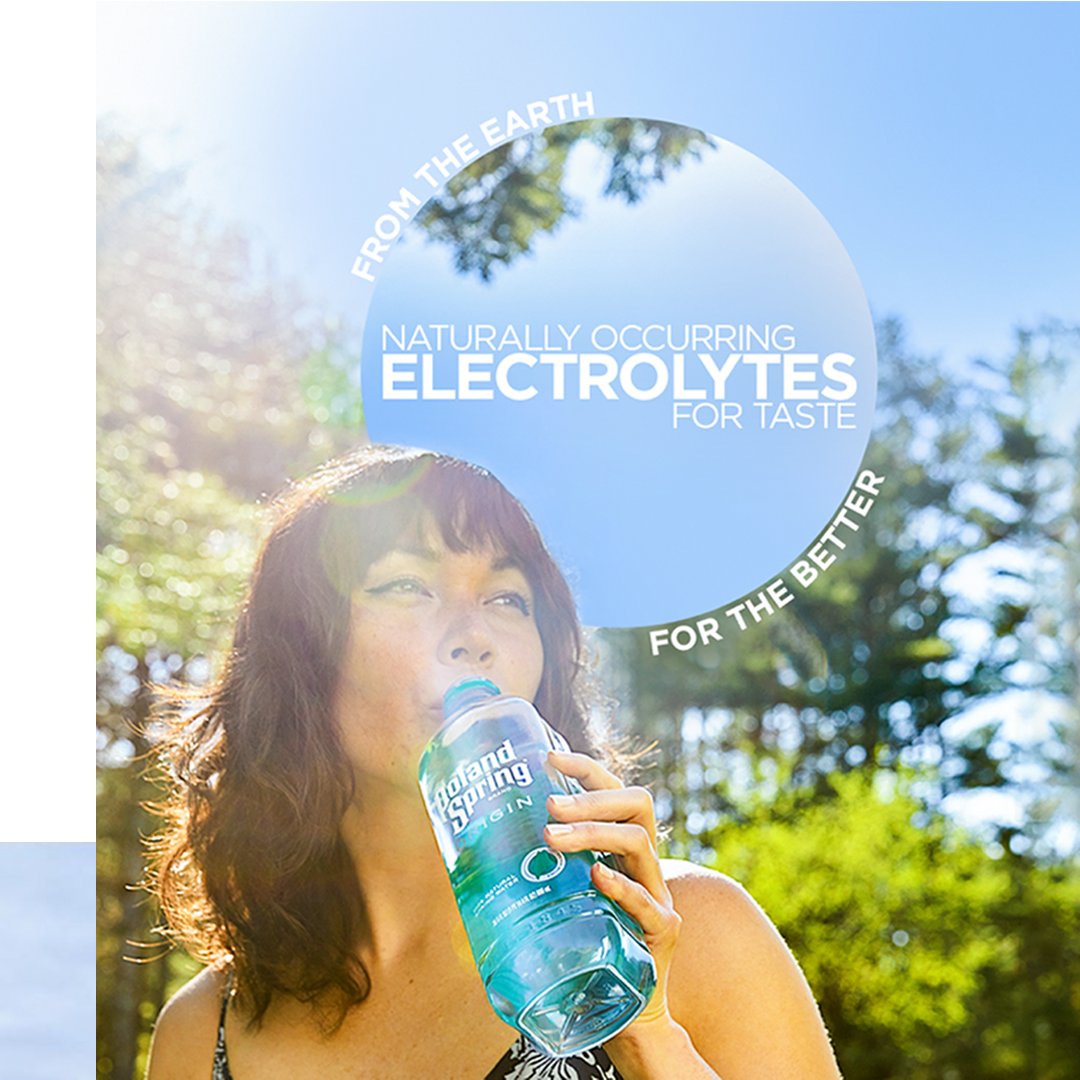 Originwater's tweet photo. #PolandSpringOrigin is perfectly balanced by the earth. With naturally occurring electrolytes that make it taste crisp and refreshing. https://t.co/A6Z0pWOhsr