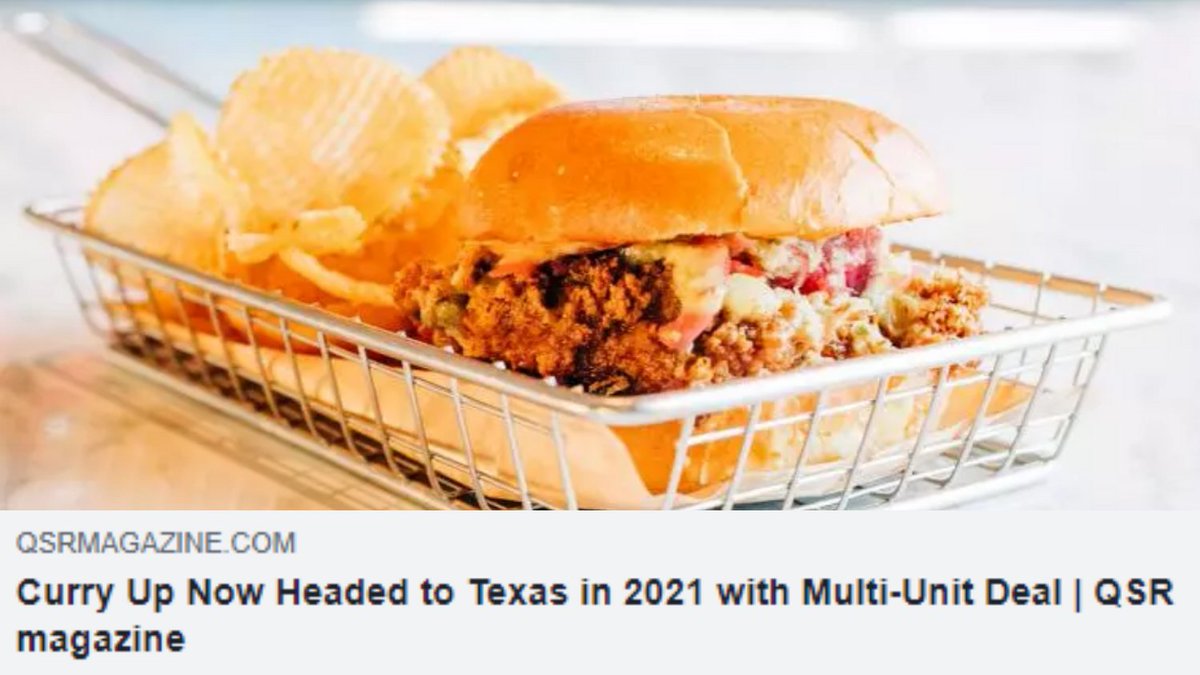 MayfairFranchis's tweet photo. Curry Up Now Headed to Texas in 2021 with Multi-Unit Deal

https://t.co/VY0Xrl3yUD

#franchise #franchising #franchisee #franchisor #franchisebusiness #franchiseconsultany #mayfairfranchise #multifranchise #franchiseowner  #franchiseUS #multiunitfranchise #franchiseunit https://t.co/sl2s2o0rQX