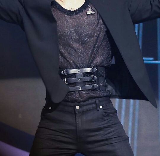his waist