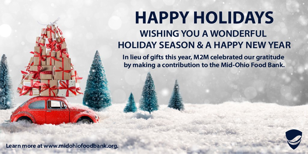 M2mTechnologies's tweet photo. Thank you for all of your support in 2020. Our team has celebrated our gratitude by making a donation to the @midohiofoodbank. Happy holidays from the M2M Team! #happyholidays https://t.co/IwLNv7K5j0