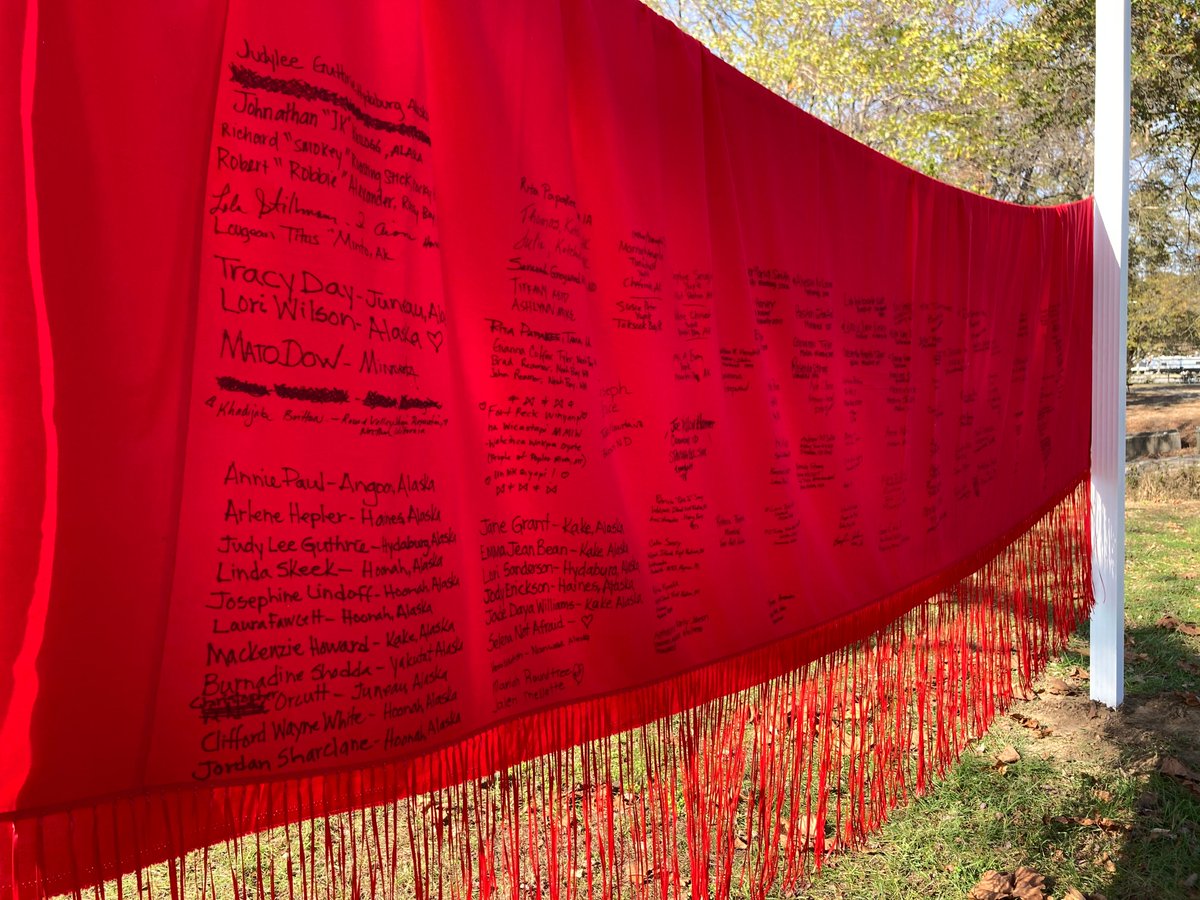 ANA_ACFgov's tweet photo. Our Missing and Murdered Native American (MMNA) relatives will always be honored with the @ACFHHS remembrance shawl. The shawl  will hang in commemoration in the ANA Office in Washington, D.C. To add a name to the shawl please email anacommisioner@acf.hhs.gov https://t.co/7hAMUDubts