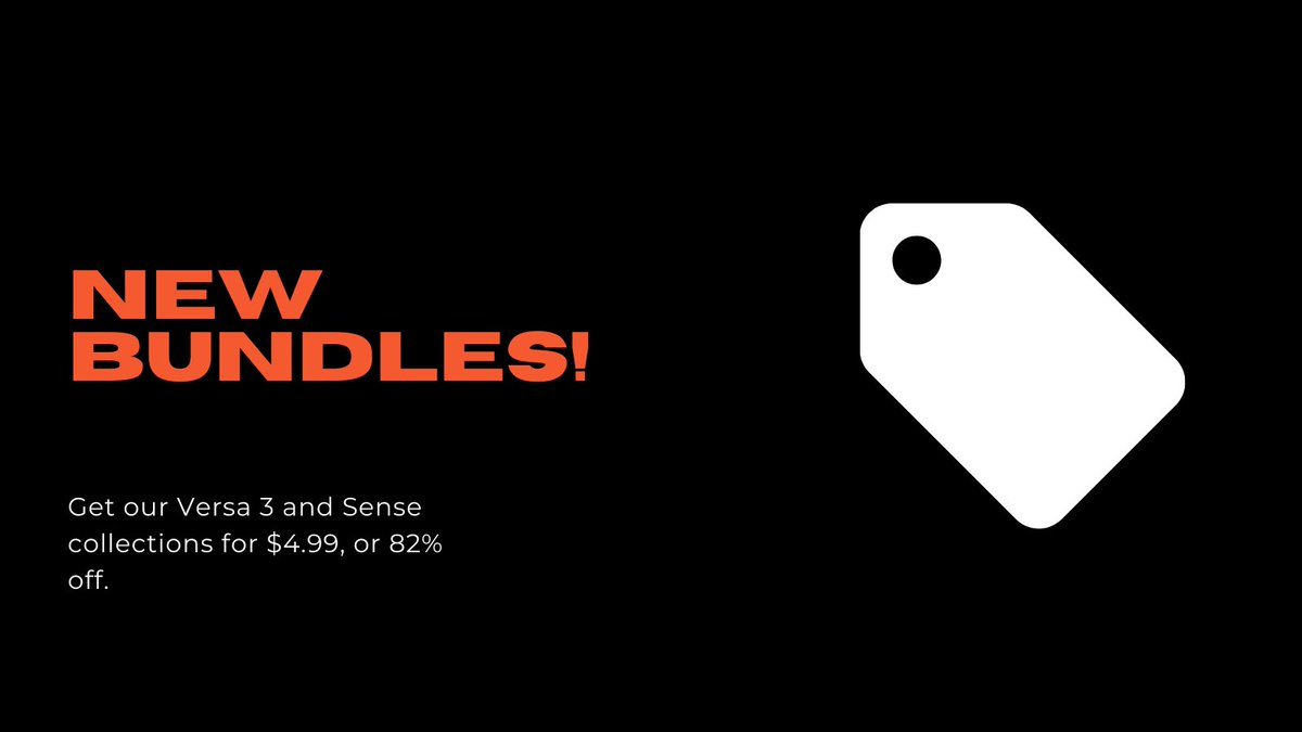 mayerdevstudios's tweet image. We're pleased to announce new bundles for the Versa 3 and Sense. Enjoy our entire collection, and all future additions, for the one-time price of $4.99, or 82% off. Buy now at: bit.ly/3rlGUXa. Hurry while this lasts!
#made4fitbit #fitbit #fitbitsense #fitbitversa3 #new