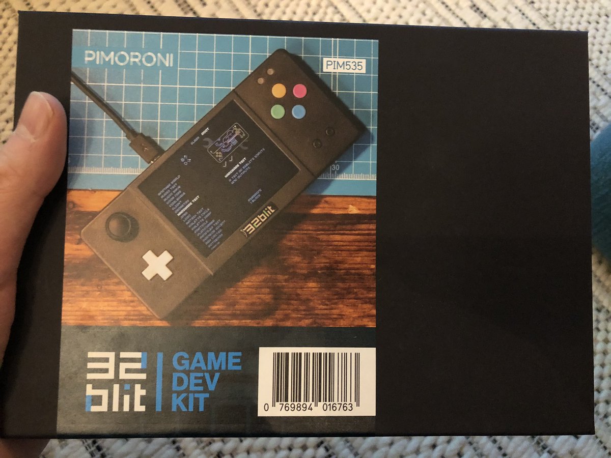 erikpiehl's tweet photo. So I participated the #Kickstarter for #32blit from #pimoroni in may 2019. It arrived just now. Only needs to be gift wrapped for Xmas as a gift to self 😀 and a bit more patience still! https://t.co/L2TeeQEHKJ