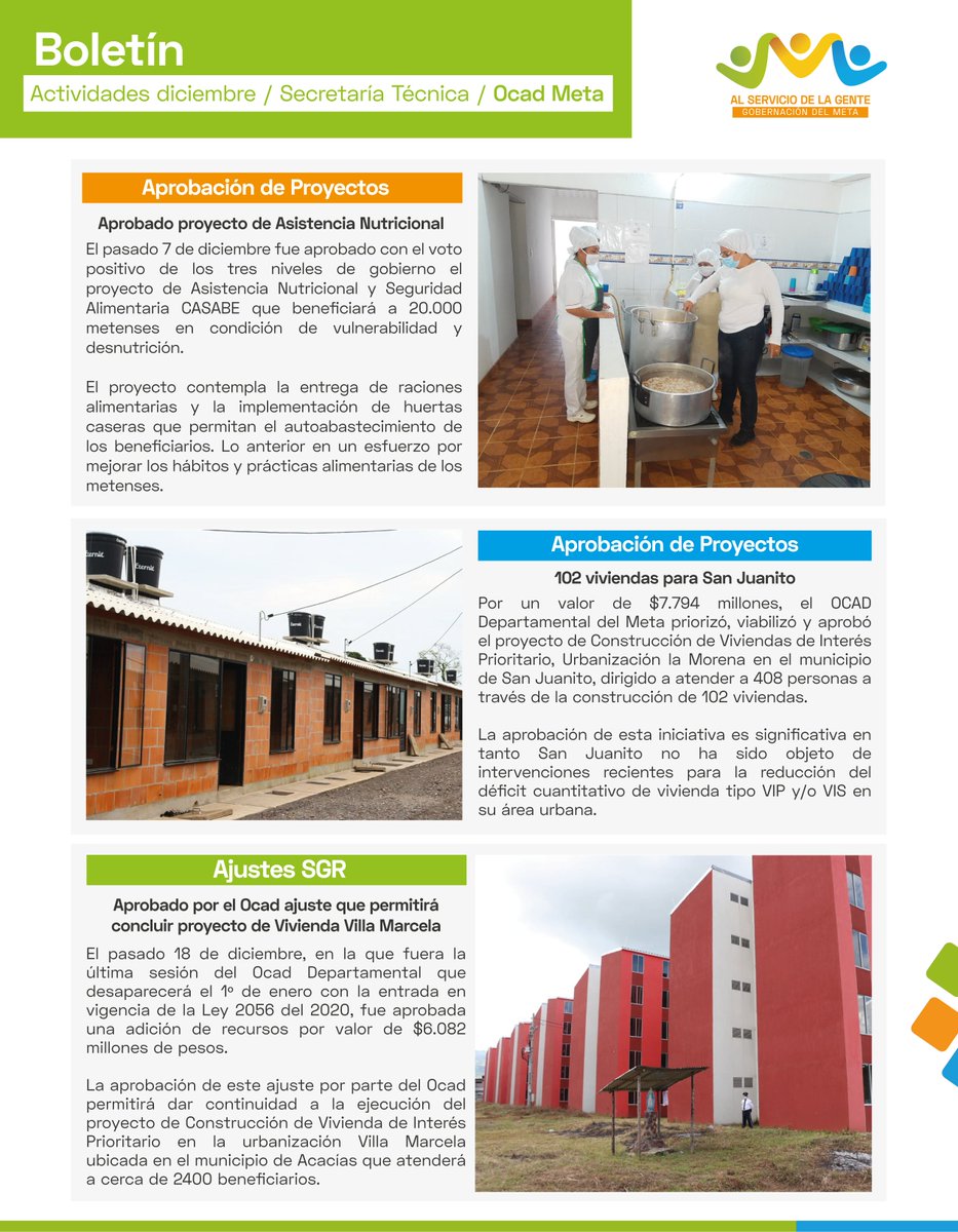 OCADMETA's tweet photo. Compartimos en este boletín las actuaciones destacadas del Ocad Departamental del Meta durante el mes de diciembre. https://t.co/jOLJU9k0eG