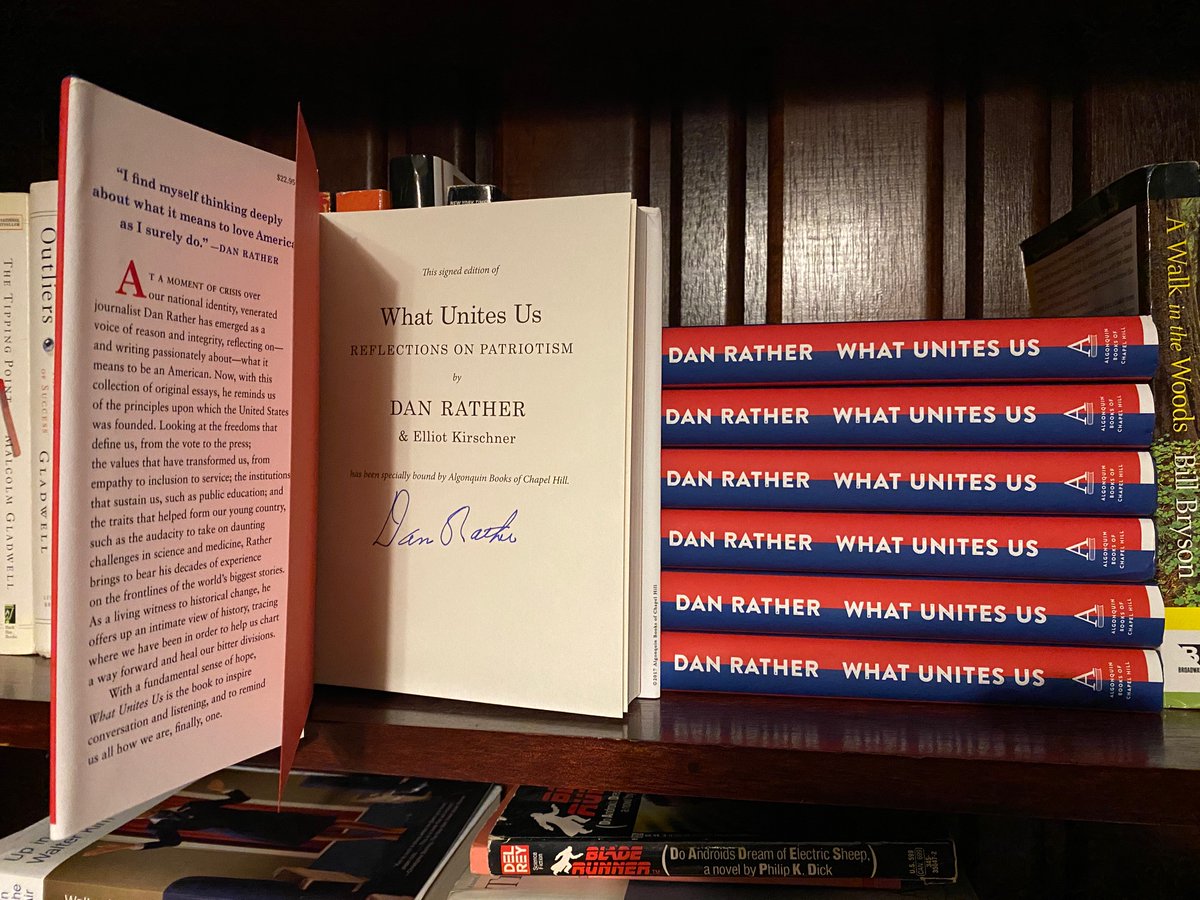 The First Book of our '2020 Recovery Book Club'! @DanRather signed copies of #WhatUnitesUs from @acappellabooks going to friends/family for Christmas. I hope to start an inspirational Book Club to help us recover from the dumpster fire that was 2020. #MerryChristmas #Goodbye2020