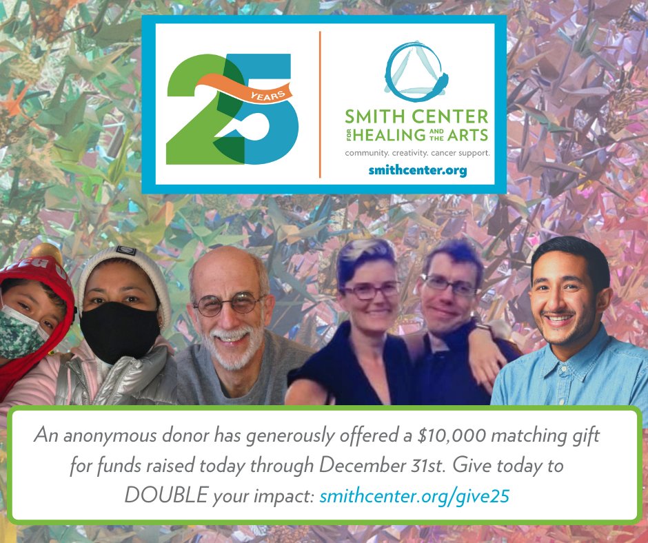 An anonymous donor has generously offered a $10,000 matching gift for funds raised today through December 31st. Your donation will be DOUBLED with twice the impact! Give today smithcenter.org/give25

#transformcancer   #ayacancer