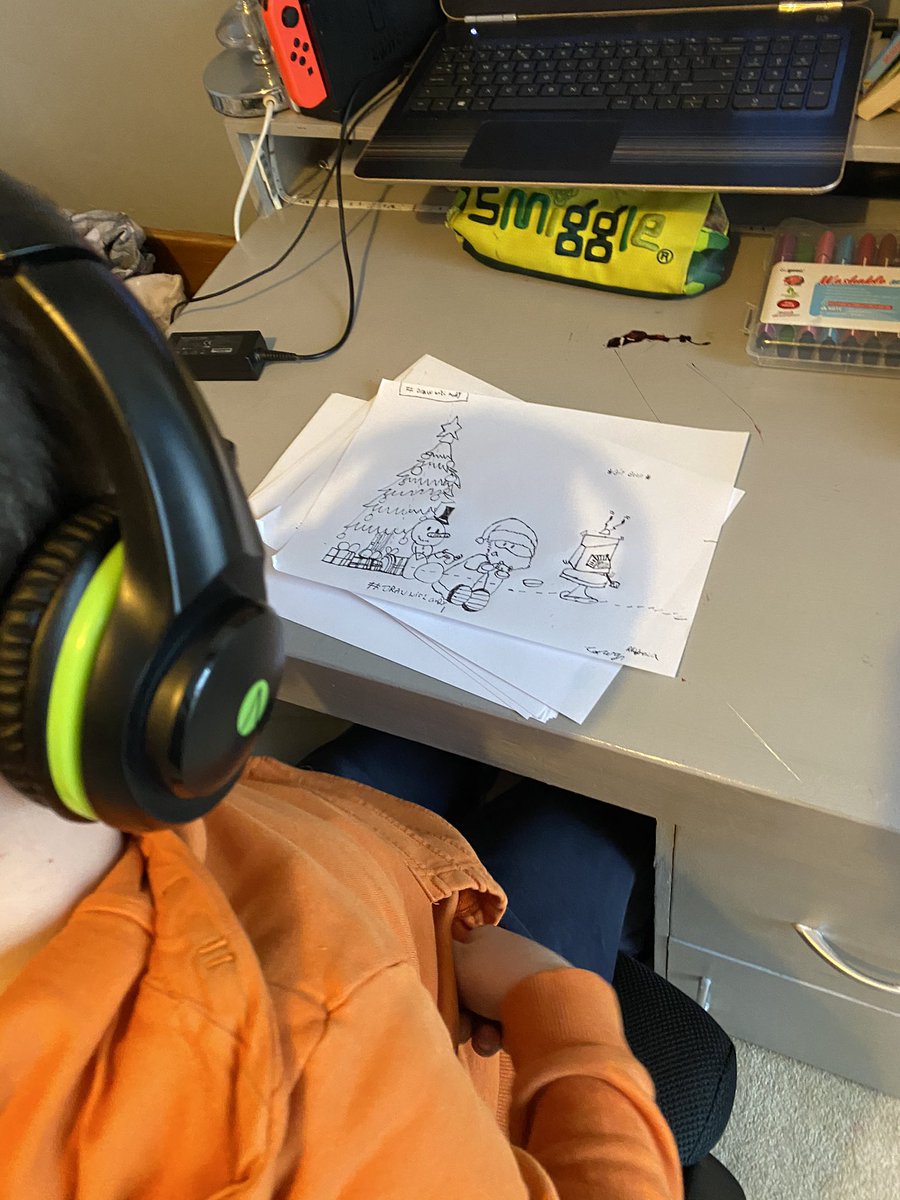 rroutledge1's tweet photo. Thank you #drawwithandy my son thoroughly enjoyed your art session today. He’s so excited that you might see his drawing.Merry Christmas https://t.co/5Kf4dAmBo8