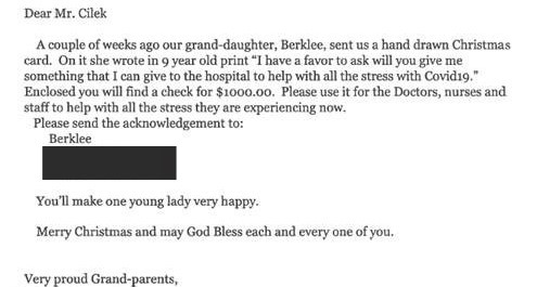Melt my heart into mush! Check out the letter written to Santa from the child of a <a href="/StLukesHealth/">St. Luke's Health System</a> Nampa employee.  She asked Santa for something she could give to help ease stress in the hospital because of #COVID19... and even enlisted the help of her grandparents. ❤️❤️