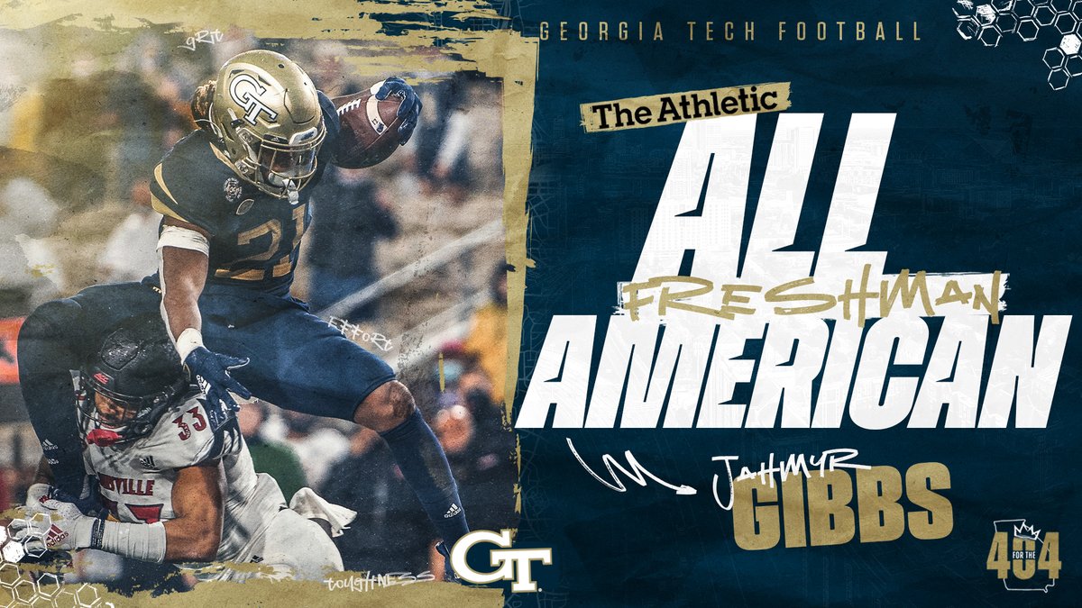GeorgiaTechFB's tweet photo. 𝗙𝗥𝗘𝗦𝗛𝗠𝗔𝗡 𝗔𝗟𝗟-𝗔𝗠𝗘𝗥𝗜𝗖𝗔𝗡

@Jahmyr_Gibbs1 💪

📝 https://t.co/pC419YyL1j

#4the404 /// @TheAthleticCFB https://t.co/9NC0KfOXqa
