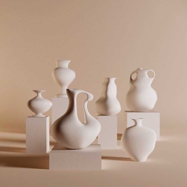 runwayml's tweet photo. Artists Gal Sharir and Idan Sidi Hauben used Runway to trained an image generation model on thousands of images of vases, from different countries and periods.

Then they took those images and created a series of 6 unique 3D vases.

https://t.co/x3LZzDOejZ https://t.co/PkNwpvczPK