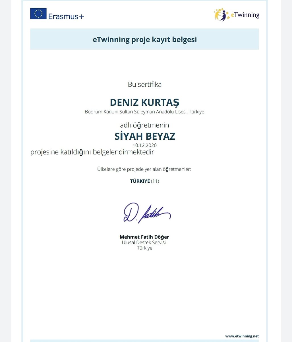 Bodrumkssal's tweet photo. Okulumuz Görsel Sanatlar Öğretmeni Deniz KURTAŞ,ülkemizin farklı şehirlerinden 10 okulun yer aldığı’’SİYAH BEYAZ’’ adlı eTwinning projesine katılmıştır.
@bodrumMEM @aslankorkmazmeb @MesutTOPALOLU @ZiniSafak @ilyasyllmaz https://t.co/G7mCzMhk86