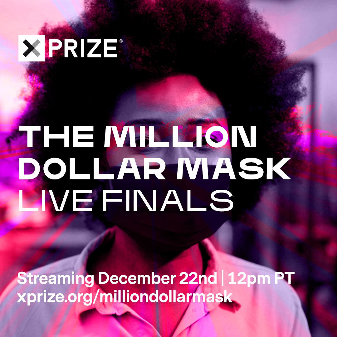 3M's tweet photo. Tune in live TODAY to watch the top five @XPRIZE finalists deliver their 60-second pitches to the judges. @JimCramer hosts as our own Denise Rutherford helps pick the team that wins the #MillionDollarMask challenge: https://t.co/fIrELsxKmp #NextGenMask https://t.co/e3eEqgmubz