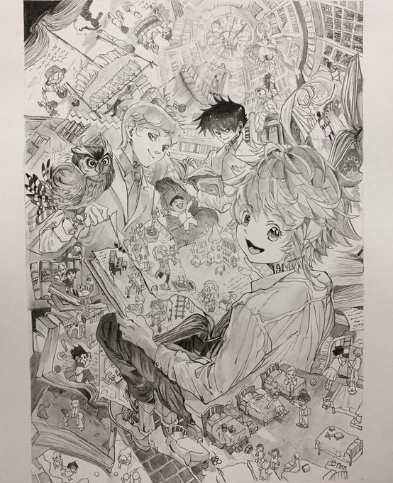 約ネバ 描いてみた。 #約束のネバーランド #模写 #鉛筆✏️ #A4 #10時間
