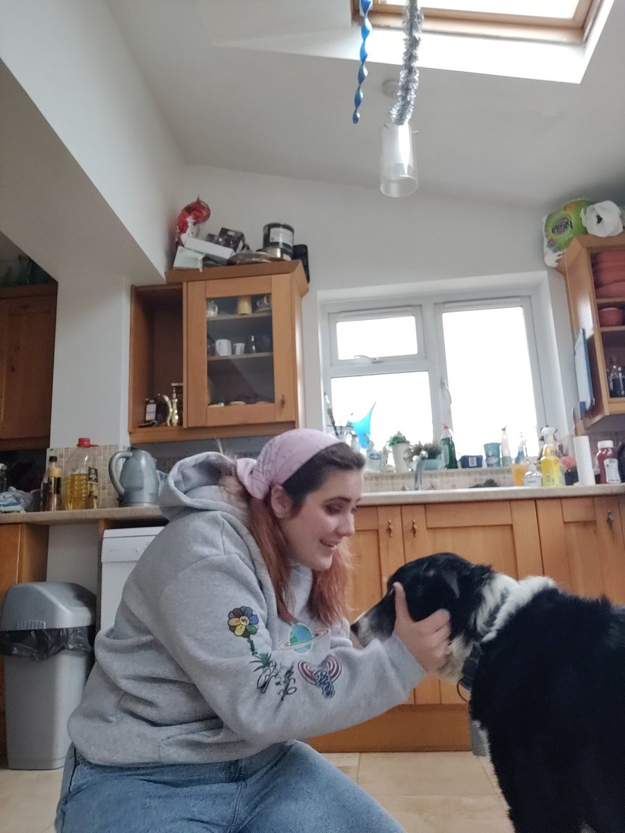 LUCYFER_236's tweet photo. Despite being in #tier4 I got some good news:
my @willne #yms2 hoodie arrived and I wanted to recreate the photoshoot but Sunny (my dog) wanted attention so I got this instead 😂😂 however the stickers are sick and already on my laptop https://t.co/LPLvLJSopx