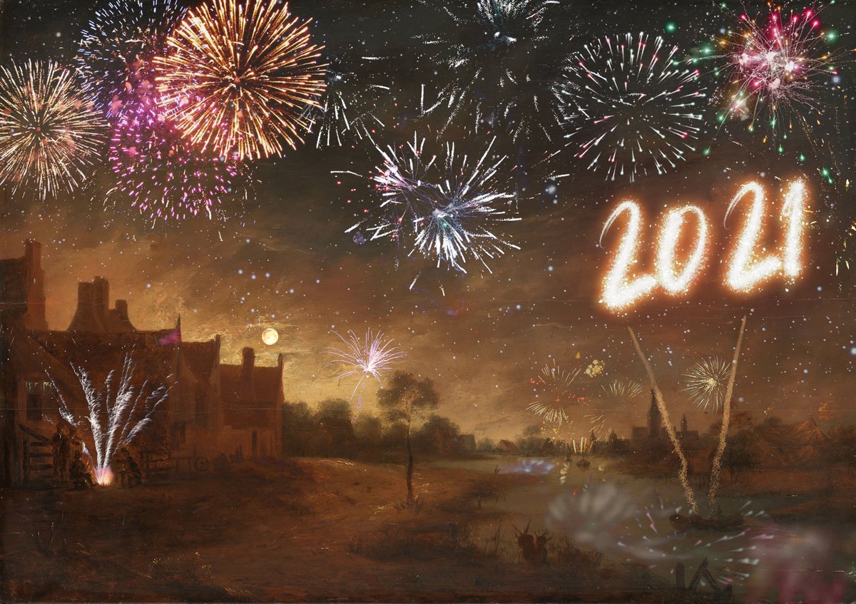 rijksmuseum's tweet photo. Happy new year everybody! 💫✨🎆 We sure hope this year will be better than the last. So three cheers for 2021! 🥂🥂🥂

🖼️  https://t.co/XZZvMqy1lW https://t.co/kEfg3mzdxm
