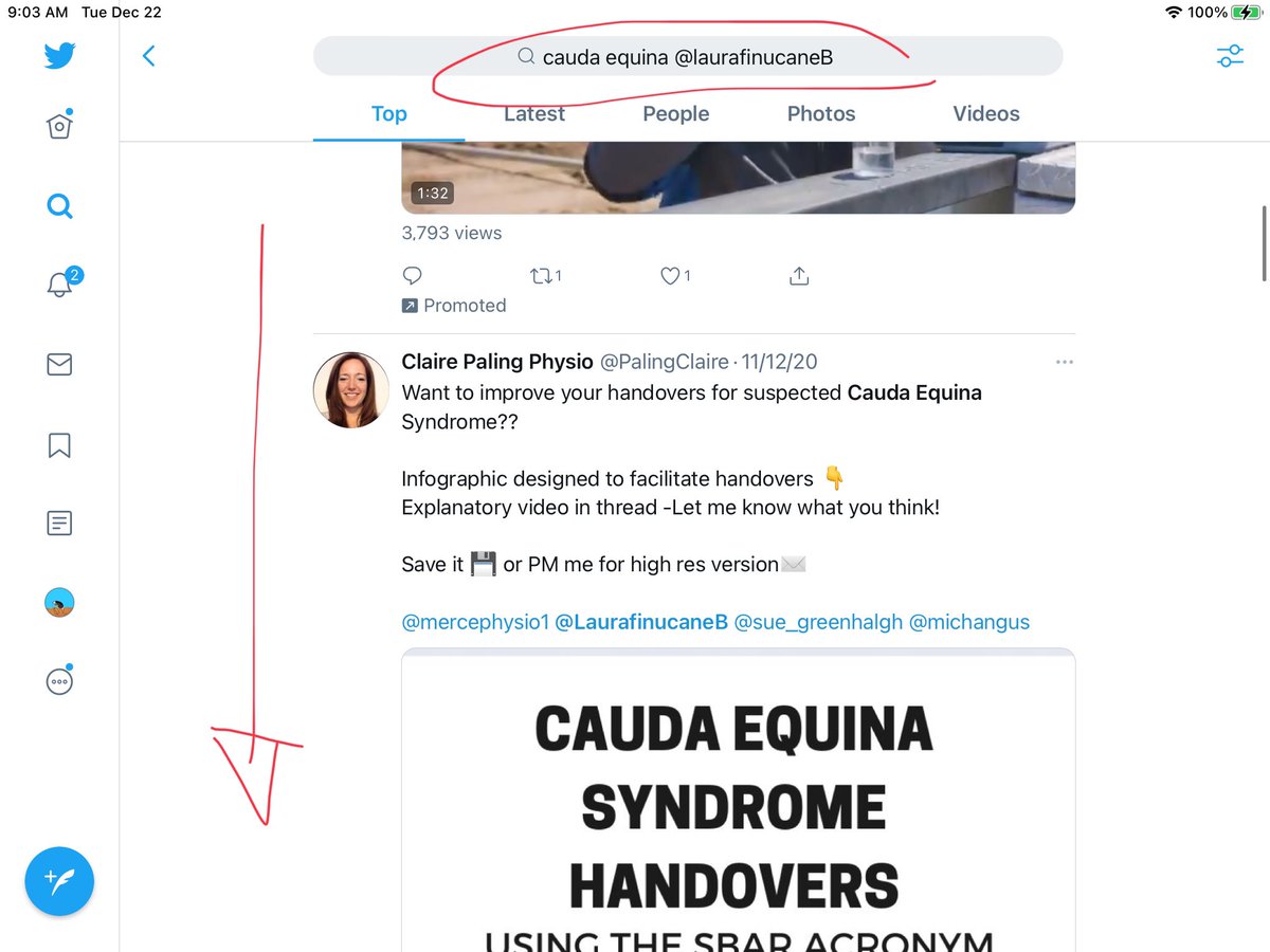 Another way to search is if you use a key words and a recognized expert in the field on twitter. Here I use  @laurafinucaneB as an example.