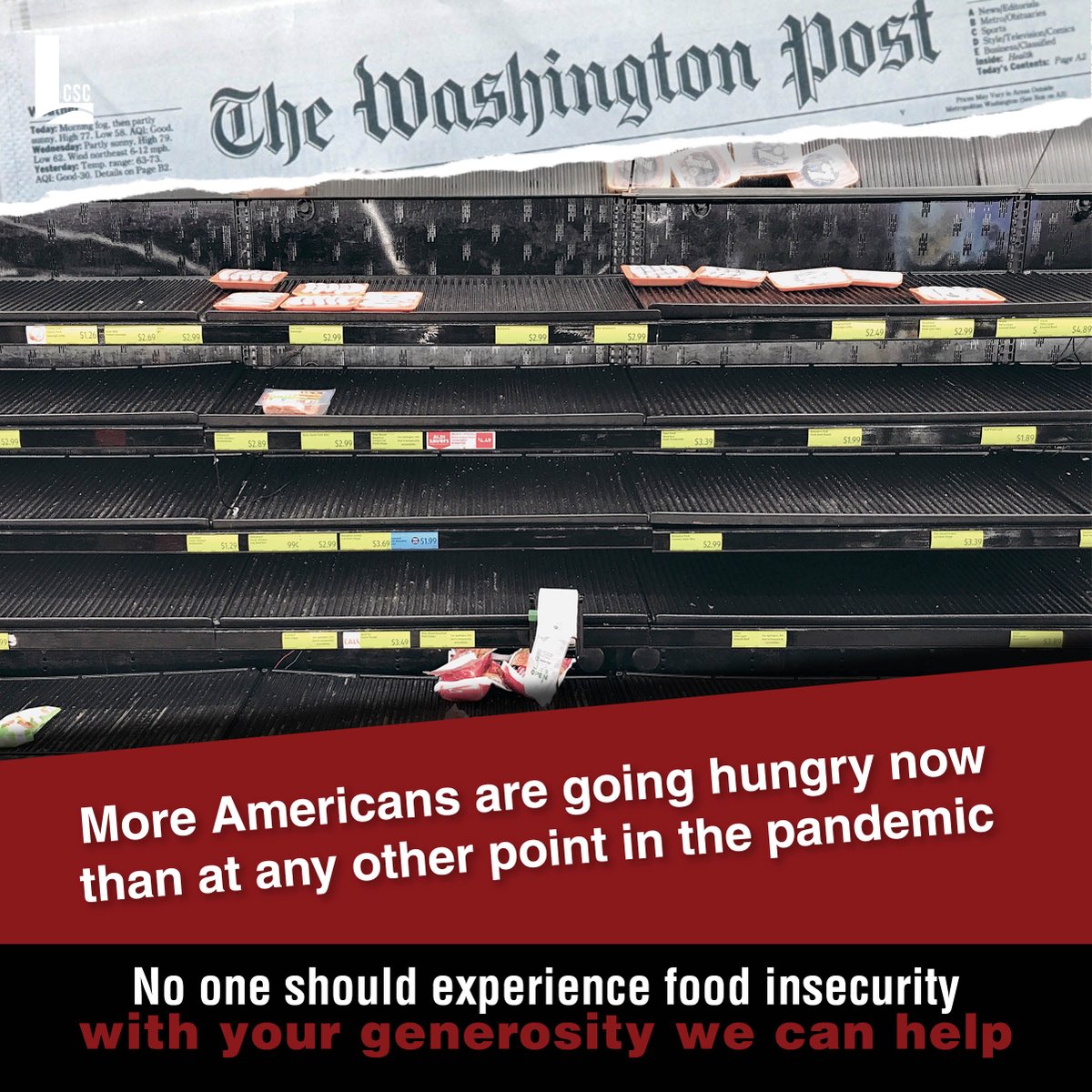 A recent Washington Post analysis of federal data shows that more Americans are going hungry now than at any other point in the pandemic. No one should experience food insecurity &amp; w/ your generosity we can help more of our neighbors. ow.ly/bcRf30rp4IM