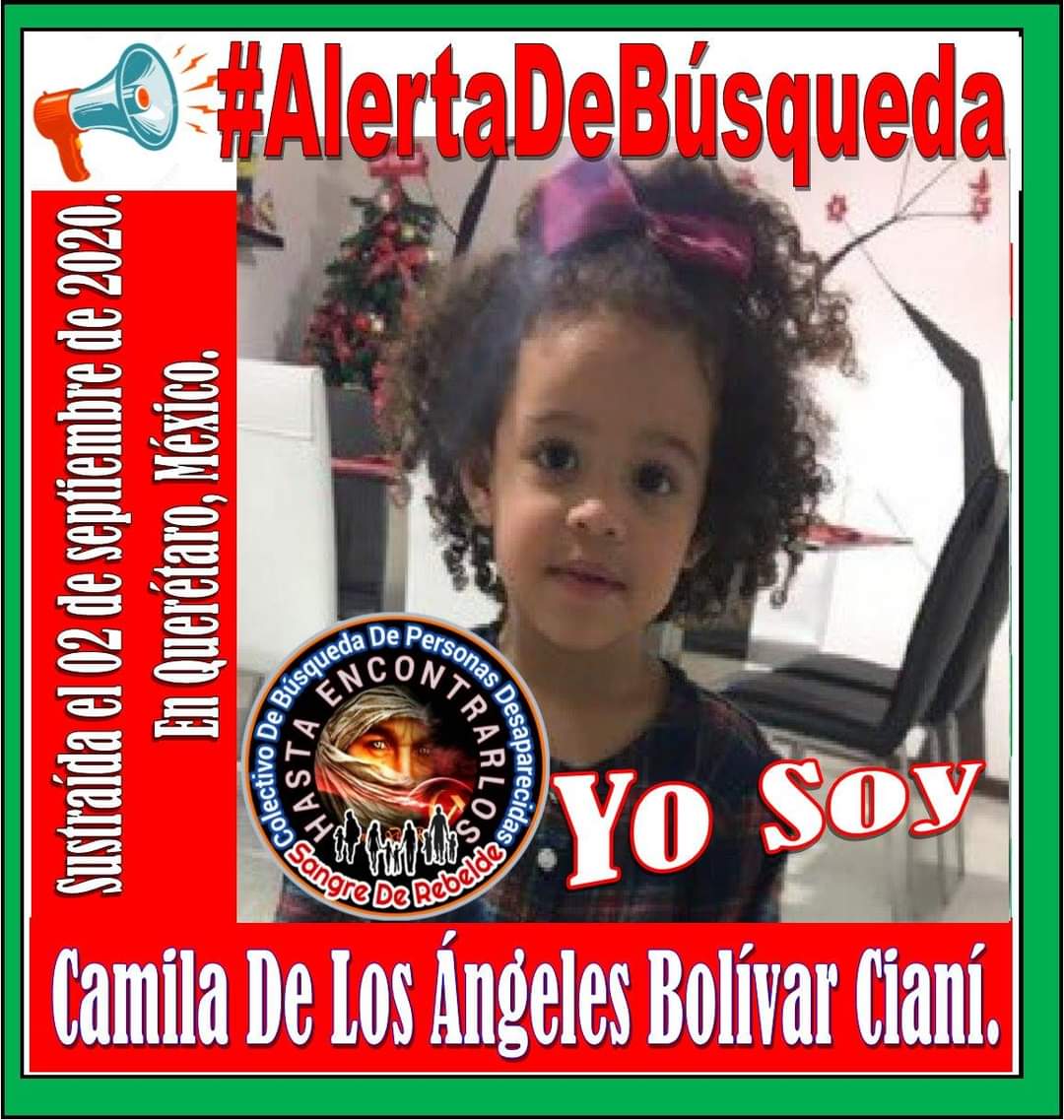 🆘🚨#AlertaDeBúsqueda🚨🆘 para 🔎#Localizar a:
📣#CamilaDeLosAngelesVolivarCiani
 #Sustraida el 02 de septiembre de 2020
En #Queretaro  #Mexico🇲🇽 
#UnidosEnSuBusqueda 
<a href="/SeleneA50115504/">Selene Alvarez</a>
<a href="/latati2/">💖tati💖💯</a>
<a href="/Fam_Unidas_AC/">FamUnidasporunacausa</a> 
<a href="/Drago237/">Drago Tsuji</a>
<a href="/Cristin03581487/">Cristina</a>
<a href="/DesapGto/">Desaparecidxs Guanajuato</a>
<a href="/CAVets_/">Colectiva Artemisas Veterinarias</a>
Vía  <a href="/maria_cianci/">María de los ángeles. CAMILA TE ESTAMOS BUSCANDO</a>