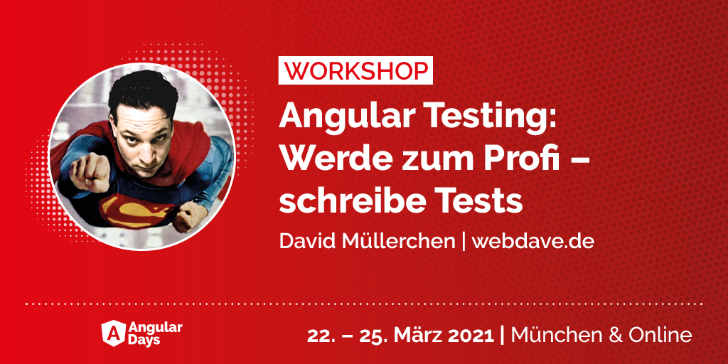 React_Days's tweet photo. @webdave_de hält gleich zwei Workshops auf den kommenden #AngularDays 😍 Mehr Infos über Superman &amp; seine spektakulären Trainings vom 22. - 25. März 2021 🔜 https://t.co/GKPt2j6LG9 https://t.co/gefGT2OrRi